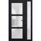 Vdomdoors Front Exterior Prehung FiberGlass Door Frosted Glass / Manux 8552 Matte Black / Sidelight Exterior MANUX8552EXD-BLK-W36+16 x H80-LH - alternate 1