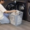 Basicwise Flexible Plastic Laundry Basket - Square Storage Hamper with Side Handles for Easy Carrying QI003857.L.GY - alternate 2