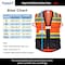 Protectx Class 2 High Visibility Safety Vest, 6 Pockets, Zipper Front, Mesh Back, Lime Orange/Black SV-120SM4-ORBK-M - alternate 3