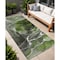 Homeroots 8' Runner Green Abstract Washable Non Skid Indoor Outdoor Runner Rug 559452 - alternate 1