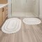 Lavish Home Reversible Bathroom Rug Set, Ivory, 2-Pieces, 32 inx20 in/24 inx17 in ST-BATH6-OI - alternate 2