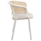 Leisuremod Ervilla Dining Chair with White Powder Coated Steel Legs and Wicker Back, Beige, 2PK ECW-20BG2 - alternate 3