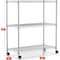 Ipower 3 Tier Shelf, 23*13*30Inch, Chrome, Plastic Caster Included HKSHLF23133003C - alternate 4