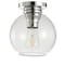 Jonathan Y Atlas 7.75" Metal/Seeded Glass LED Flush Mount, Chrome JYL7443C - alternate 2