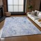 Homeroots 5' X 8' Sky Blue And Denim Blue Floral Washable Indoor Outdoor Area Rug 583131 - alternate 2