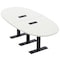 Skutchi Designs 8 Person Conference Table With Power Unit | 8' Boval Table | Harmony Series HAR-BOVL-48X96-T.BK-W960-EBLK - alternate 1
