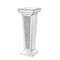 Homeroots 35" Silver Mirrored Glass And Faux Crystals Pedestal Accent Table 642844 - alternate 1