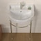 Whitehaus Collection 22 in Console Sink With Semi-Circular Bowl, Single Faucet Drilling, Brass Leg Supports and Overflow WHV022-L32-1H-PN - alternate 2