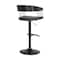 Armen Living Larisa Adjustable Black Wood Bar Stool in Black Faux Leather with Golden Bronze and Black Metal LCLABABLKBLK - alternate 3