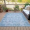 Homeroots 10' X 14' Blue And Silver Patchwork Washable Indoor Outdoor Area Rug 631424 - alternate 4