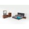 Homeroots Mid Century Classic Box Shaped Walnut Nightstand with Two Drawers 473015 - alternate 2