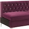 Homeroots 69" Burgundy Velvet Modular Sofa With Silver Legs 491026 - alternate 3