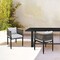 Armen Living Alegria Outdoor Patio Dining Chair in Aluminum with Gray Rope and Cushions - Set of 2 LCAFCHBL - alternate 4