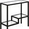 Homeroots 24" Black And Clear Glass And Steel End Table With Two Shelves 544198 - alternate 3