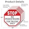 Signmission Stop No Pedestrians for Trucks Only, 10 inch X 10 inch, Aluminum Metal Signs, 5PK OC-A-5Pack-10-56 - alternate 2