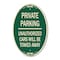 Signmission Private Parking Unauthorized Cars Will Be Tow, 12 In X 18 In Architectural, Heavy Gauge Aluminum A-OV-G-1218-23260 - alternate 1
