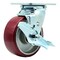 Service Caster 5 Inch SS Poly on Aluminum Swivel Caster with Roller Bearing and Brake SCC SCC-SS30S520-PAR-TLB - alternate 1