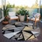 Homeroots 8' Black Beige And Gray Round Geometric Washable Indoor Outdoor Area Rug 600350 - alternate 3
