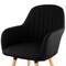 Elama 2 Piece Fabric Tufted Chair in Black with Wooden Legs ELM-793-BLK - alternate 2