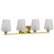 Nuvo Lune, 4 Light Vanity, Vintage Brass Finish, Etched White Glass 60/8234 - alternate 3