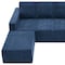 Homeroots 72" Navy Blue Fabric Modular Sleeper Sofa Chaise 568269 - alternate 3