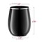 Smarty Had A Party 12 oz. Black with Silver Elegant Stemless Plastic Wine Glasses (64 Glasses), 64PK 3712-BK-S-CASE - alternate 3