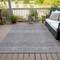 Homeroots 9' X 12' Gray And Silver Chevron Washable Indoor Outdoor Area Rug 612266 - alternate 2