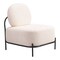 Homeroots 27" White And Black Sherpa And Upholstered Side Chair 572293 - alternate 4