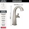 Delta Stryke Single Handle Mid-Height Bathroom Faucet, 6.63 in, Lumicoat Stainless 6776-SS-PR-DST - alternate 2