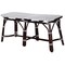 Homeroots 43in White and Dark Brown Rattan and Wicker Bench 389190 - alternate 4