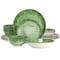 Elama Oceanus 16 Piece Porcelain Double Bowl Dinnerware Set in Green 750123180M - alternate 1