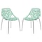 Leisuremod Modern Asbury Dining Chair with Chromed Legs, Mint, 2PK AC16MT2 - alternate 1