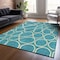 Homeroots 8' X 10' Teal Blue Ivory And Green Abstract Washable Indoor Outdoor Area Rug 600573 - alternate 2