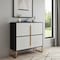 Homeroots 42in Black and Gold Wood Accent Cabinet 691665 - alternate 2
