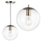 Jonathan Y Bleecker 7.75" Metal/Glass Globe LED Pendant, Clear/Brass JYL9528C - alternate 3