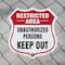 Signmission Restricted Area Shield Sign Unauthorized, 6 Inch X 6 Inch, Plastic Sign SHI-P-6-457 - alternate 3