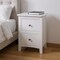 Homeroots 22" White Wood Square Two Drawer Nightstand 653106 - alternate 2