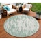 Homeroots 8' Sage And Ivory Round Abstract Washable Indoor Outdoor Area Rug 612697 - alternate 1