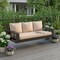 Homeroots 69" Brown Woven Rattan Outdoor Swing Chair with Beige Cushions 625694 - alternate 3