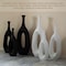 Uniquewise Set of 3 Frosted Black Fiberglass Tall Floor Vase - Decorative Vase for Modern Home Decor QI004676.3 - alternate 3