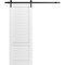 Sartodoors Barn Door 32 x 96 inches, Louver 3388 Primed Wh1te, 6.6FT Rail Track Hardware Set, Louvered Inter LOUVER3388BD-B-PRI-1896 - alternate 1