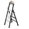 Wrightmaster 4.2 ft. Steel Step Ladder, 8 ft. Reach w/Tool Rack and Silent Rotating Shaft 300 lb. Capacity ZoroGJTL4H - alternate 1