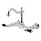 Kingston Brass Two-Handle Wall Mount Bridge Kitchen Faucet, Polished Chrome KS1261PKL - alternate 1