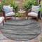Homeroots 8' Taupe Charcoal And Ivory Round Abstract Washable Indoor Outdoor Area Rug 631259 - alternate 3