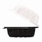 Karat Polypropylene Plastic Hinged Container, 6 x 6 x 3, Black/Clear, Plastic, 300PK FP-PHC66PP-1C - alternate 4