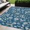 Homeroots 5' X 8' Navy Blue Ivory And Gray Floral Washable Indoor Outdoor Area Rug 597831 - alternate 1