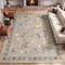 Jonathan Y Catmosphere Festive Feline Floral Border Non-Slip Machine-Washable Tan 4 ft. x 6 ft. Area Rug ANM100A-4 - alternate 2