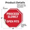 Signmission Proceed Slowly Open Pits, 6 inch X 6 inch, Vinyl Decal, 2PK OC-D-2PACK-6-111 - alternate 2