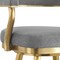 Homeroots 30" Gray and Gold Fabric and Stainless Steel Low Back Bar Height Swivel Bar Chair 569155 - alternate 3