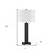 Homeroots 27" Black Metal Table Lamp With White Drum Shade 524426 - alternate 2